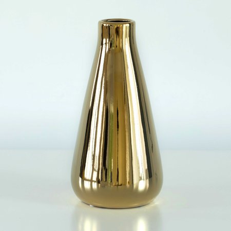 FABULAXE 10 H Decorative Ceramic Modern Centerpiece Table Flower Vase, Gold QI004056.L